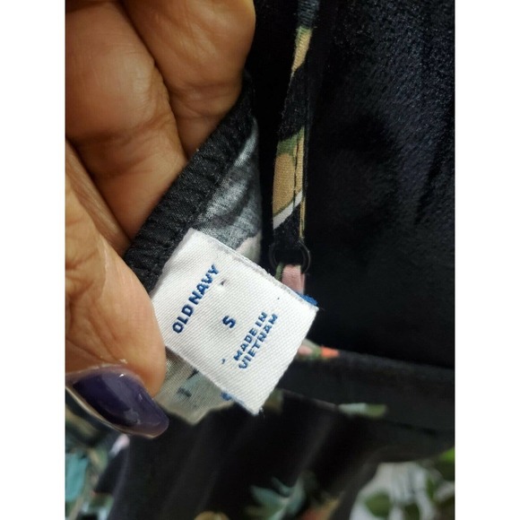 Old Navy Women's Blue Floral 100%Rayon V-Neck Strappy Long Maxi Dress Size Small - Picture 8 of 10